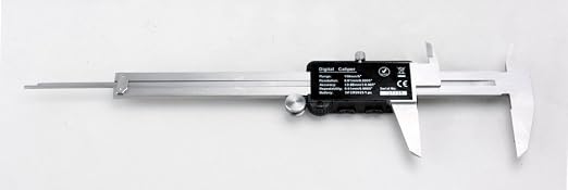 Accusize Industrial Tools Digital Caliper, 6 in/150 mm, 1110-0818 | 150 mm/6 in Range, 0.01 mm/0.0005 in/1/128 in Resolution, ±0.03 mm Accuracy, Metric/Inch/Fractional, Full Screen LCD