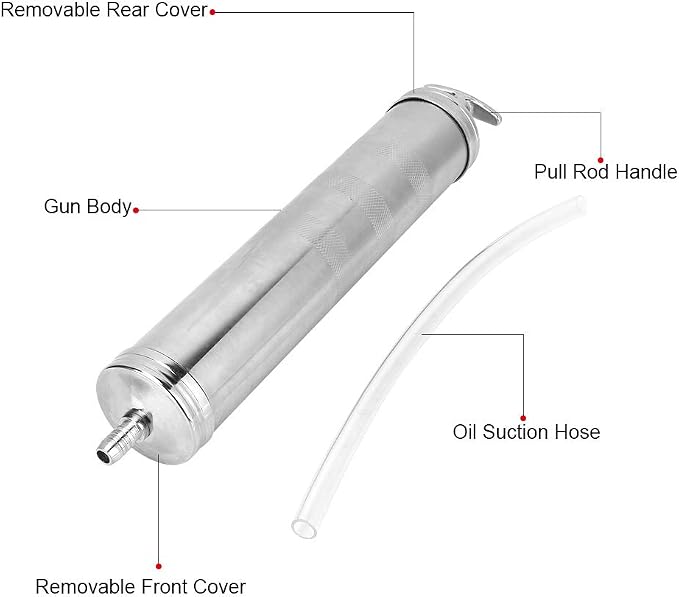 Suction Gun 500cc Fluid Transfer Hand Pump Aluminum Alloy for Oil Grease Extractor Automotive Use