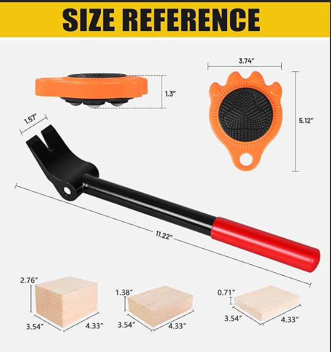 Furniture Lift Mover Dollies Wheel - Furniture Mover Can Withstand Up to 700 Ibs,360°Sliding Function, Furniture Lifter Have Self-Adjusting Bases， Heavy Item Furniture Moving Tool Without Falling