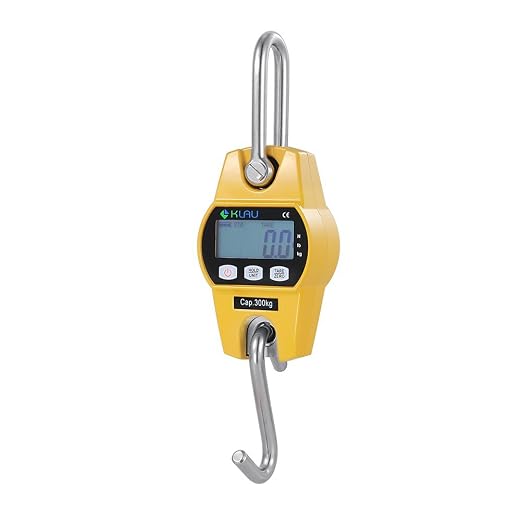 Klau Mini Hoist Yellow Crane Scale 300 kg / 600 lb | Industrial Heavy Duty, Digital Hanging Scales, For Home Farm Factory Hunting