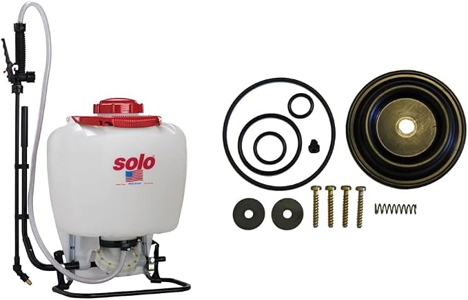 Solo 475-B-DELUXE 4-Gallon Professional Backpack Sprayer and Solo 0610406-K Diaphragm Sprayer Pump Repair Kit