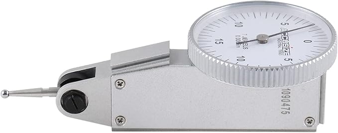 Accusize Industrial Tools 0.03'' x 0.0005'' Dial Test Indicator in Fitted Box, P900-S108 | Top and Back Dovetails, 230 Deg Adjustable Contact Point, 2 Clamps, Fitted Box, 7-Jewel, P900-S108
