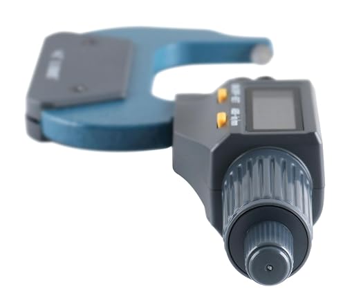Accusize Industrial Tools Outside Micrometer, 1-2 in/25-50 mm, MD71-0002 | 2-Key Electronic Digital, Carbide-Tipped, Data Output, 0.00005 in Resolution