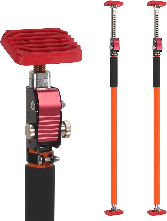 3rd Hand Adjustable Support System, Durable Steel Support Rods for Cabinet Jacks, Drywall - Extends from 24" to 40", 2 Pack,Laser Level 360 Self Leveling