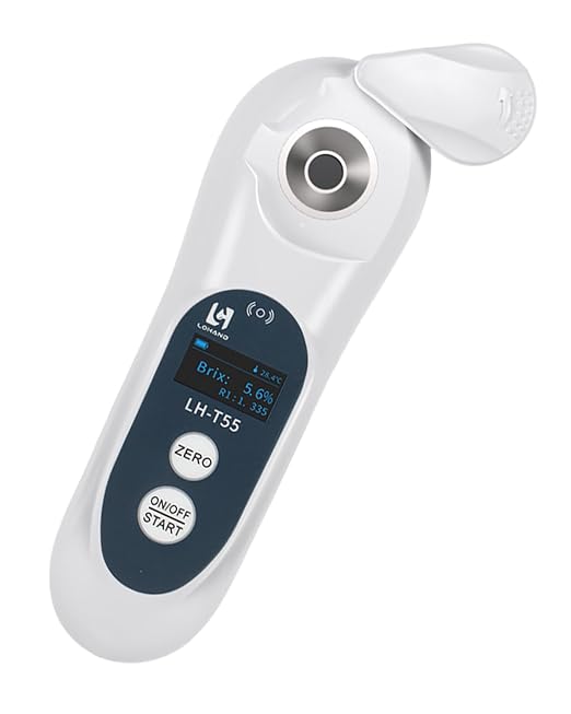 3-in-1 Digital Brix Refractometer with ATC/Refractive Index(RI), Accurate Measurement with Precision Light-Blocking Cover, Brix Meter for Fruit Juice/Beer Brewing/Coffee/Wine Liquid, Range: 0-55%