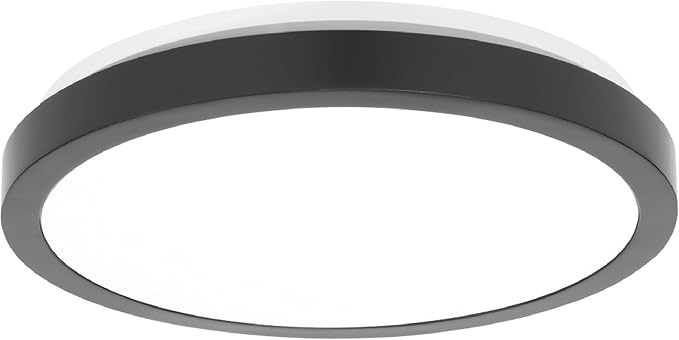 Homewerks 7105-09-MB Bathroom Fan with Light 90-CFM 1.5 Sones Round Ventilation Fan with Dimmable LED Light and Magnetic Trim Ring, Matte Black
