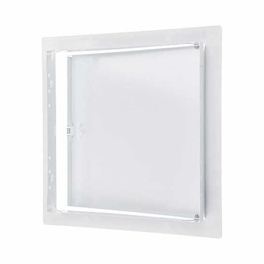 12" x 12" White Metal Access Panel - Wall Access Panel for Drywall - Hidden Wire Cover for Wall Covering Panels - Plumbing, Electricity, Heating Alarm, Bathroom, Dry Wall Hole Cover
