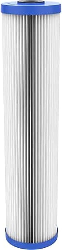 Pentair Pentek R30-20BB Big Blue Pleated Polyester Sediment Water Filter, 20" x 4.5", 30 Micron, Whole House Reusable Cartridge, Pack of 2