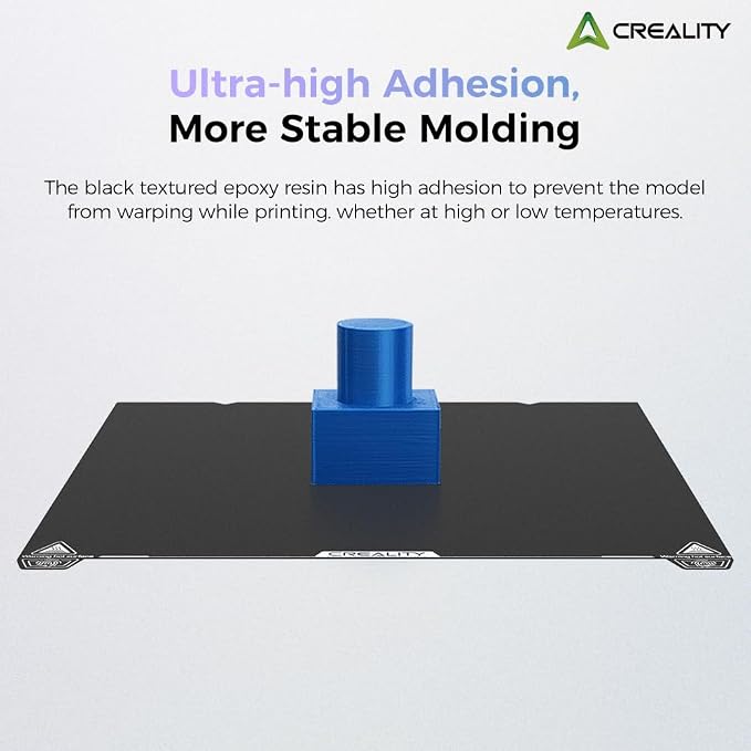 Creality Epoxy Resin Build Plate, 310 * 315mm Double-Sided Bed Plate Texture Spring Steel Excellent Adhesion Heat-Resistant Durable Wear Resistance Flexible Print Platform for K1 Max/Ender-3 V3 Plus