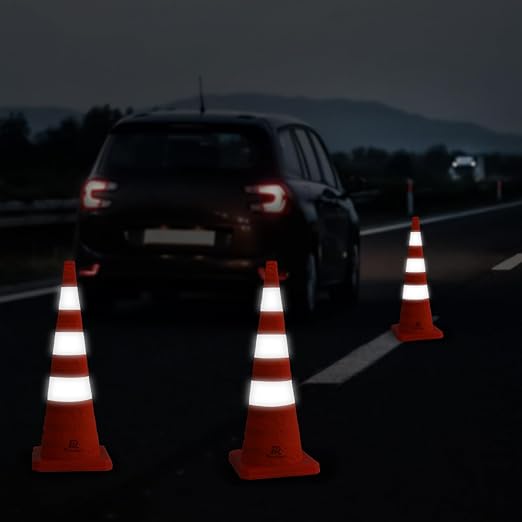 RoadHero 36 Inch 2 Pack Collapsible Traffic Safety Cones, Multi Purpose Pop-up Cones with Reflective Collar for Road Safety, Orange Cones for Driving Training, Parking Lots