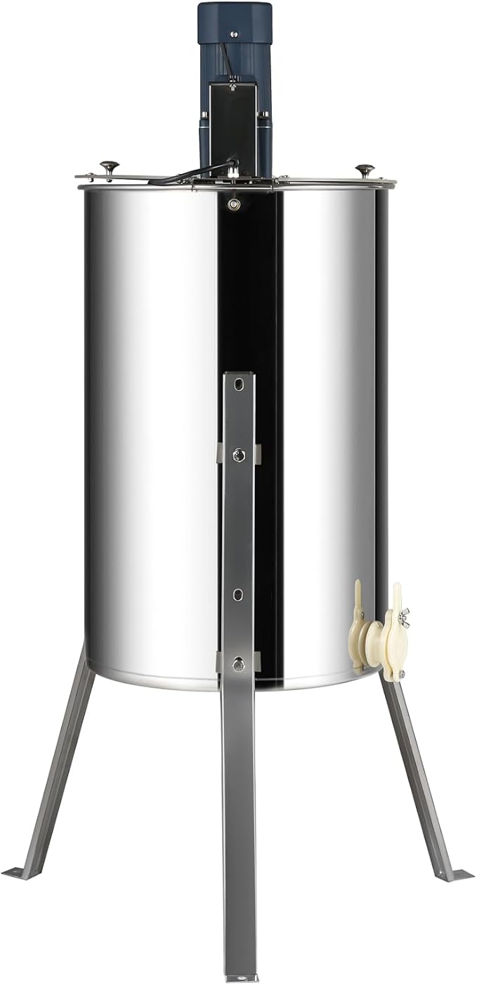 VEVOR Electric Honey Extractor, 2/4 Frame Stainless Steel Beekeeping Extraction, Honeycomb Drum Spinner with Transparent Lid, Apiary Centrifuge Equipment with Height Adjustable Stand