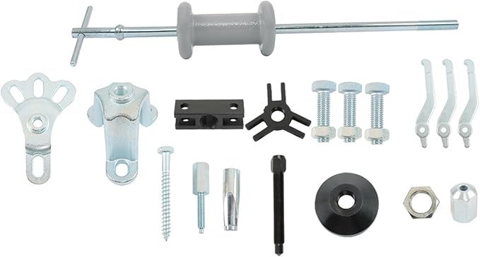 Silscvtt 9-Way Slide Hammer Puller Kit - Auto Wrench Adapter for Axle Bearings, Front/Rear Wheel Hub Remover & Dent Shaft Puller Tool Set
