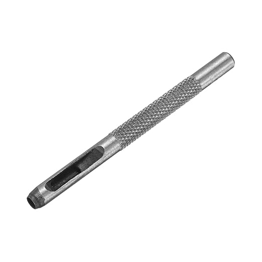 HARFINGTON Leather Round Hole Punch, 4mm Hollow Hole Puncher Cutter Carbon Steel Circle Hole Punching Cutting Tool for Belt/DIY Leather Craft