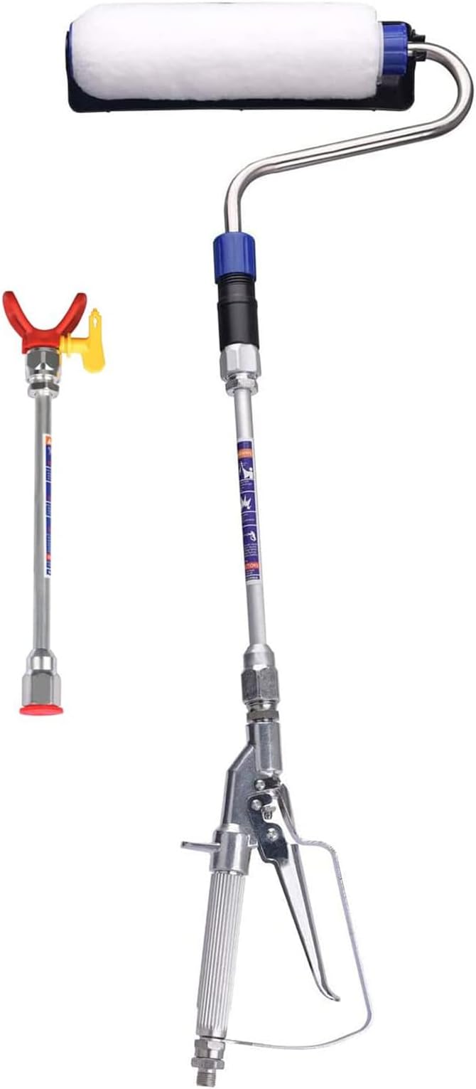 DUSICHIN Inner Feed Airless Paint Spray Roller Sprayer Gun Attachment Kit Accessories High Pressure Wand Power Roller 10 Inches Extension for Titan Graco Airless Paint Sprayer Aftermarket Parts DUS133