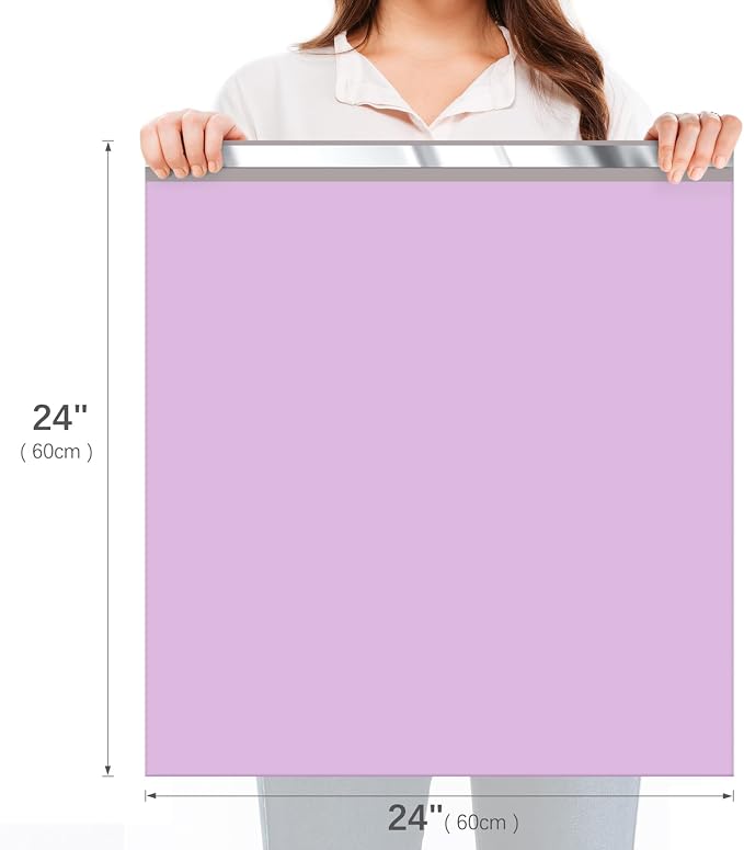 Fuxury Large Poly Mailers 24x24'' 100Pcs, Shipping Bags for Clothing Purple | Strong Adhesive Shipping Envelopes for Small Business Suppliers, Self Seal Mailers Poly Bags Mailing Bags