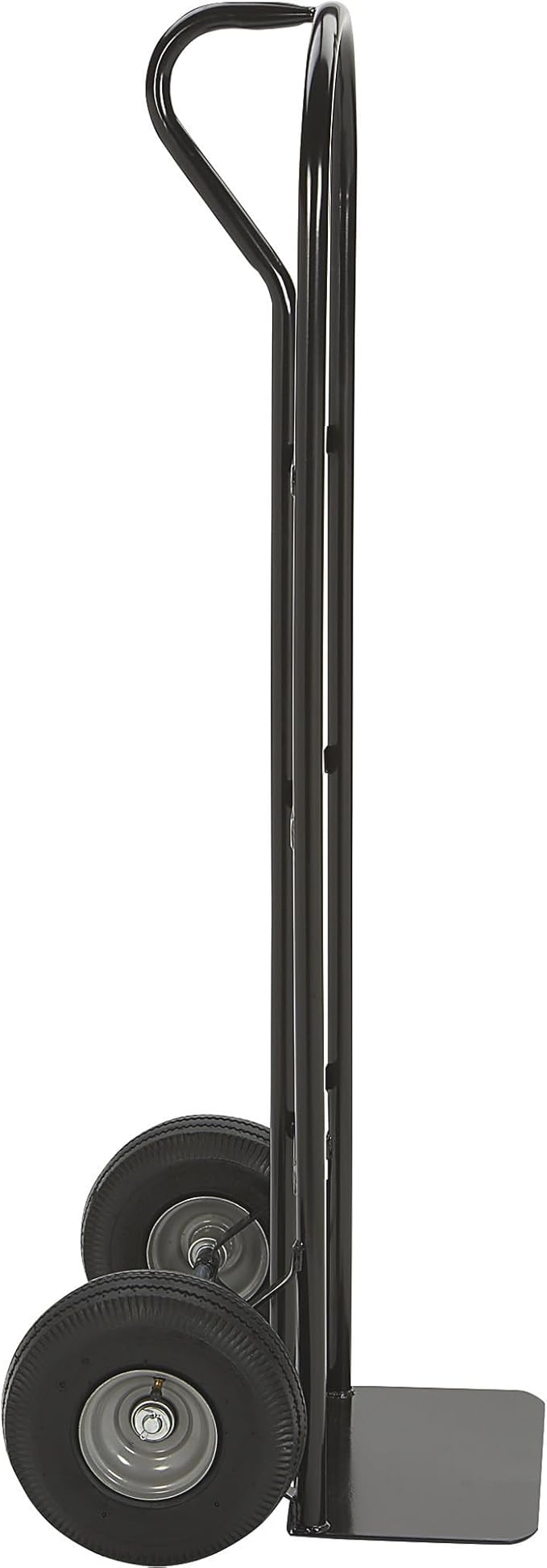 Ironton Steel Pneumatic Hand Truck Dolly, 600-Lb Capacity, Heavy-Duty Frame with 10-Inch Tires, P-Style Handle & 14" x 8.5" Toe Plate, Commercial Utility Cart for Moving & Garage Storage