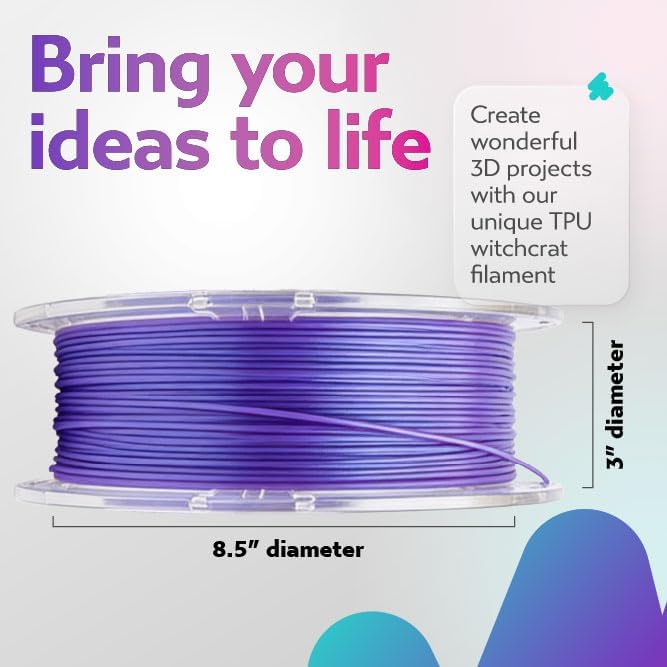 Cookiecad TPU Filament 1.75mm 1kg Iridescent Glitter 3D Printer Filament - Witchcraft TPU