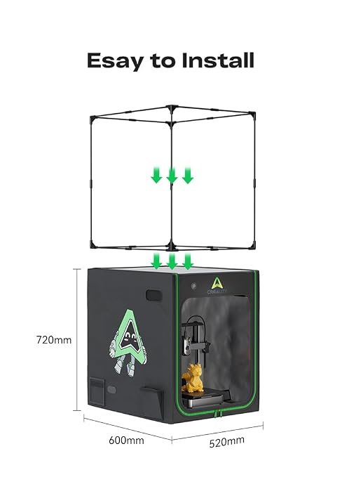Creality 3D Printer Enclosure with Ventilation & LED Light 20.47"×23.62"×28.35" 3D Printer Cover Fireproof Constant Temperature Ender 3 Enclosure for Ender 3 V3 SE/Ender 3 V3/Ender 3 V4/Ender 3 Pro