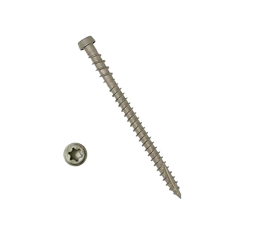 Coated Composite Deck Screws #10 x 2-3/4, Self Tapping Wood Screws and Deck Screws with Torx T20 Star Drive, Type 17 Point, Flat Head, 1 Free Bit Included (Stone Gray, 75), by YYL FASTENER