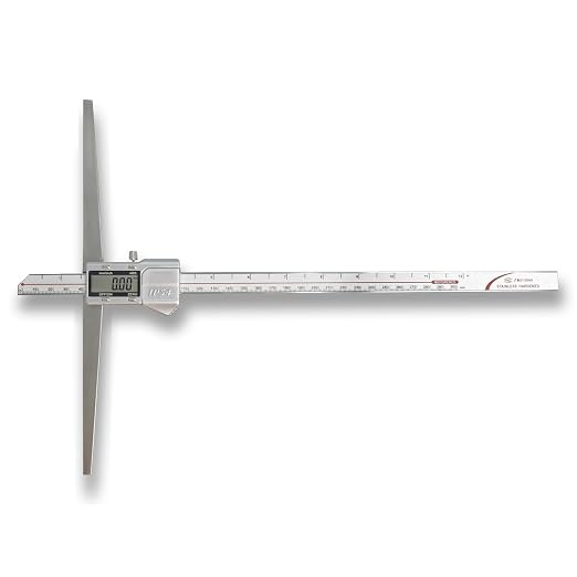 12" / 300mm Digital Depth Gauge with 12" Base, Stainless Steel Electronic Measuring Tool, IP54 Waterproof Depth Caliper for Grooves, Slots, Holes, CNC, Woodworking & Metalworking (Base Length: 12")