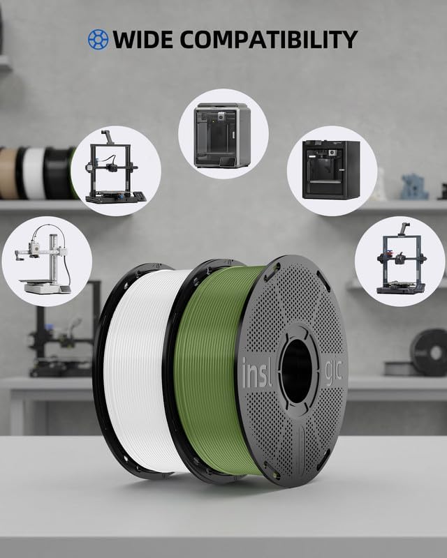 Inslogic Pre-Dried 4kg PLA Pro Filament Refill Bundle, Strong & Tough PLA Pro 3D Printer Filament Refill, Compatible with Sunlu & Bambu Reusable Spool, 4×1kg Refill Black