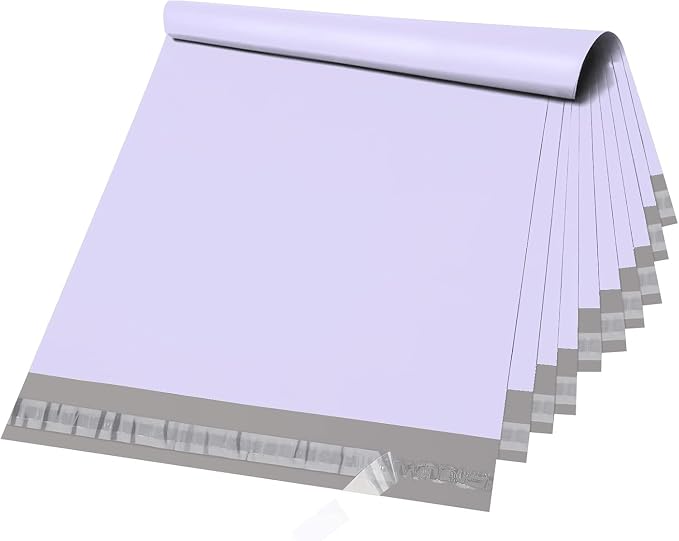 Metronic Poly Mailers 12x15.5 50PC Shipping Bags for Clothing, Self-Seal Waterproof Poly Bags Shipping Envelopes, Durable Plastic Package Mailing Bags for Small Business, Lilac Purple