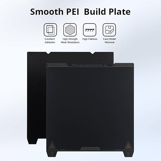 Creality Official K1 Max Build Plate Smooth Surface 315x310mm PEI Sheet Flexible Removable Spring Bed Plate for K1 Max, Ender 3 V3 Plus(Without Magnetic Base)