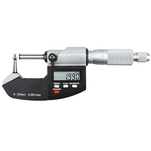 Reloading Micrometer Tube Ball Spherical Anvil Digital Electronic Micrometer Measuring Tool 0-1"/0-25mm Inch/Metric
