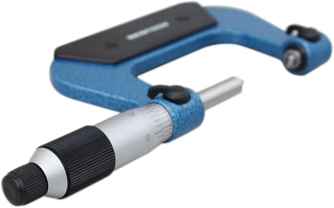 Accusize Industrial Tools 1-2'' X 0.0001'' Screw Thread Micrometer with 5 Anvil in Fitted Box, S916-C751 | 5 Anvil Sets: 44-28, 24-14, 13-9, 8-5, 4.5-3.5 TPI, 0.0001" Resolution, ±0.00016" Accuracy