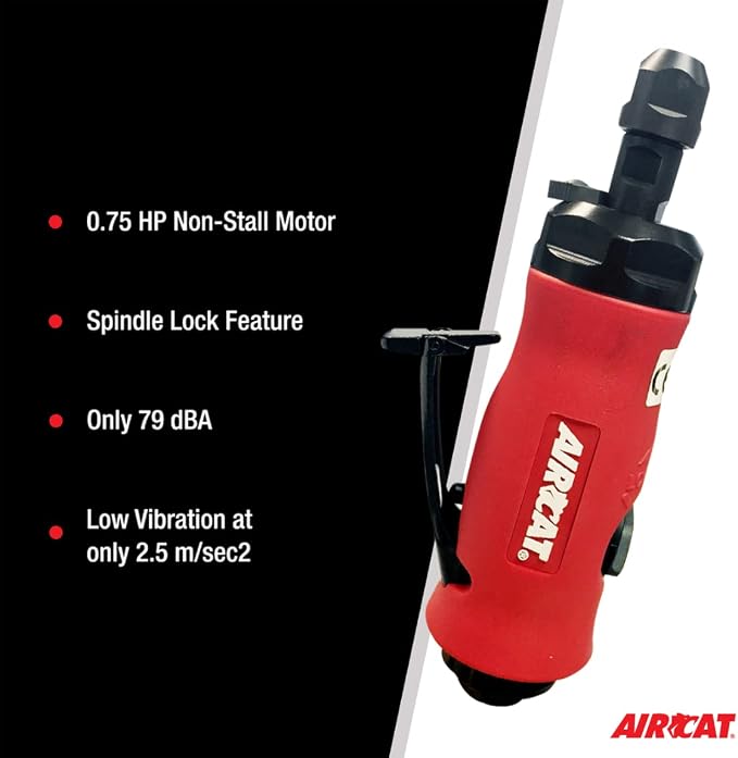 AIRCAT Pneumatic Tools 6285: .75 HP Straight Die Grinder with Spindle Lock 20,000 RPM