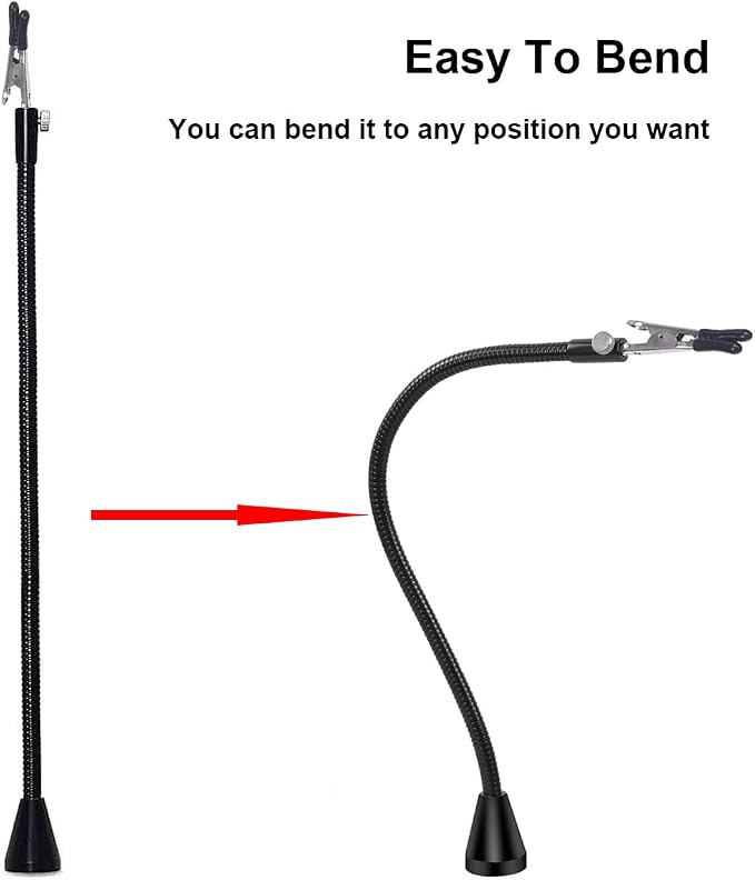 Magnetic Helping Hands Third Hand Tool Flexible Metal Arms Alligator Clips Strong Magnet Base for Automobile Electronics Soldering Jewelery Painting Art Crafts Hobby,30cm,1PCS