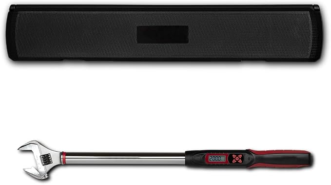 Tapha Tools Adjustable Digital Torque Wrench 7.4 - 147.5 ft-lbs (10 - 200 N-m) Torque Range, 10 - 41 mm Adjustable Jaw, LED and Buzzer Notification, Preset Memory, ISO 6789 Tested and Calibrated