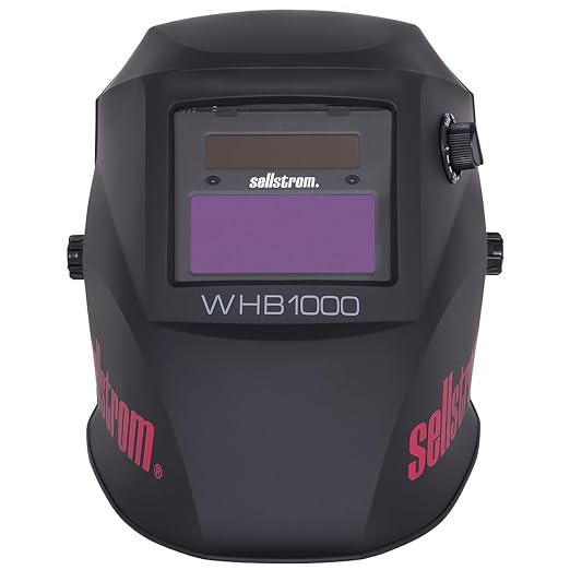 Sellstrom Lightweight,Ergonomic Design,Nylon,Blue Lens Technology,All-Day Comfort,Excellent Optical Clarity,Advantage Series Welding Helmet with ADF Technology,Black/Red,7'Wx 13'H x 5'L,S26100