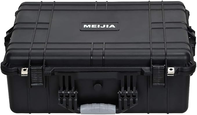 MEIJIA All Weather Waterproof Hard Camera Case,Hard Case with Customizable Fit Foam,Fit Use of Drones,Camera,Equipments,Pistols,Elegant Black (Black, 24.25"X19.43"X8.68")