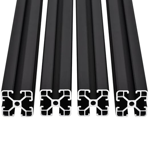 4PCS T Slot 4040 Aluminum Extrusion Profile 48'',European Standard Anodized Linear Rail for 3D Printer Parts and CNC DIY 1220mm Black(48inch)