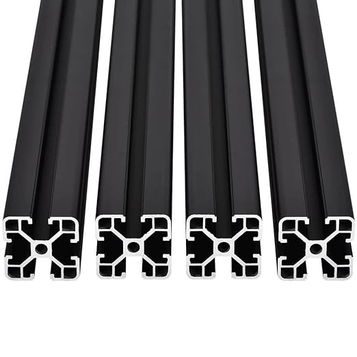 4PCS T Slot 4040 Aluminum Extrusion Profile 19.7'',European Standard Anodized Linear Rail for 3D Printer Parts and CNC DIY 500mm Black(19.7inch)