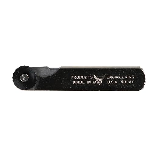PEC Tools Feeler Gauge Set, 26 Tapered Blades, 0.0015-0.025", Made in USA