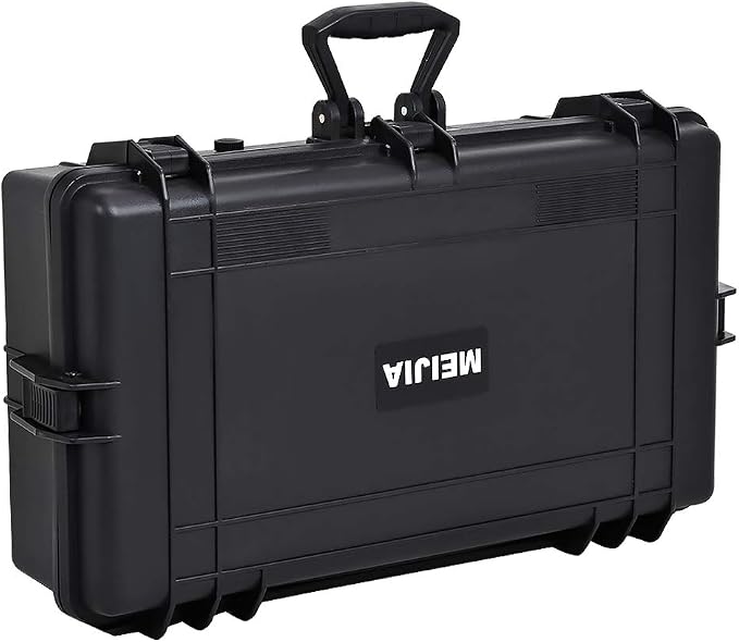 MEIJIA All Weather Waterproof Hard Camera Case,Hard Case with Customizable Fit Foam,Fit Use of Drones,Camera,Equipments,Pistols,Elegant Black (Black, 28.84"x16.92"X7.08")