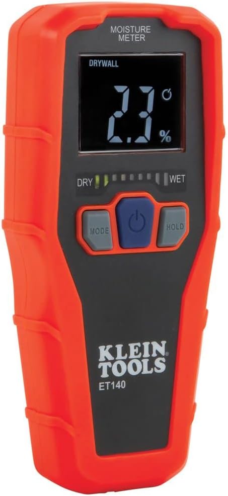 Klein Tools ET140 Pinless Moisture Meter & RT210 Outlet Tester, Receptacle Tester for GFCI/Standard North American AC Electrical Outlets, Detects Common Wiring Problems