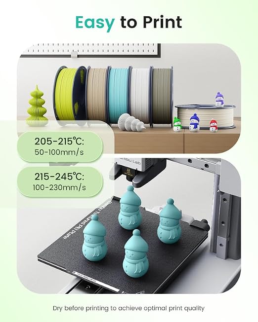 Matte PLA Filament 1.75mm, 4kg(8.8lbs) SUNLU 3D Printer Filament, Matte Surface Texture, No Clogging, Less Brittle, Black+Black+White+White