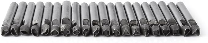 Leather Punch Tool Set 6mm 20pcs Flower Pattern Tools for Wallet Belt Decoration Carbon Steel Craft Kit for DIY Leathercraft Projects