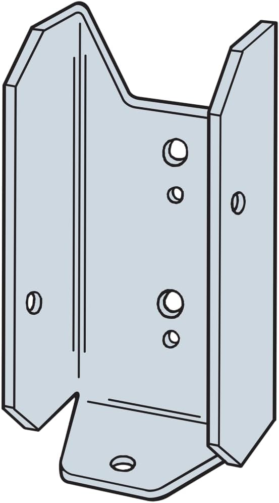 Simpson Strong-Tie FB24Z Fence Rail Bracket - 1-9/16-in. x 3-3/8-in., for 2x4 Lumber, Durable ZMAX Galvanized 20-Gauge Steel Construction, Versatile Fastener-Ready Design
