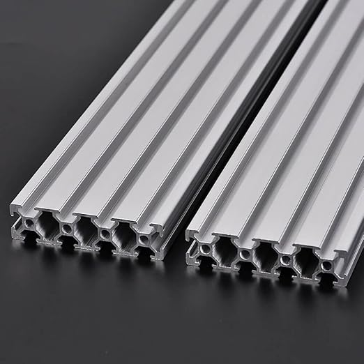2PCS 20 Series T Slot 2080 Aluminum Extrusion Profile 15.75'',European Standard Anodized Linear Rail for 3D Printer Parts and CNC DIY 400mm Silver(15.75inch)