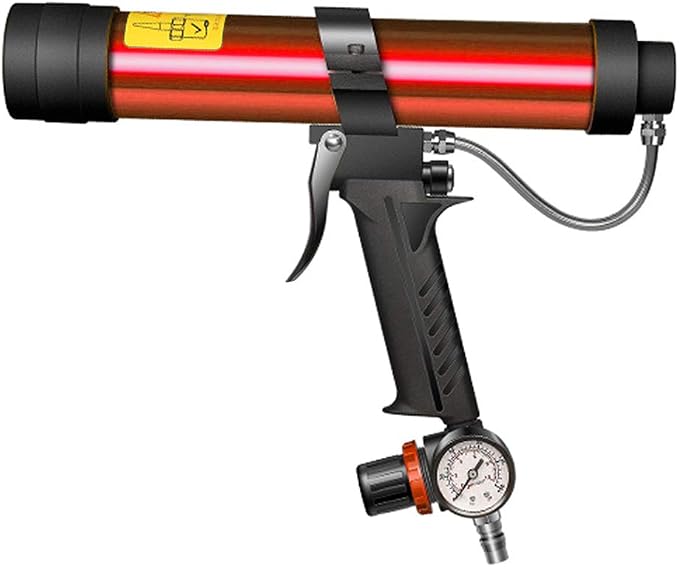 Adjustable Pneumatic Glass Glue Gun - Red - 310ml Hard Glue Sealant Applicator Caulking Gun Tool