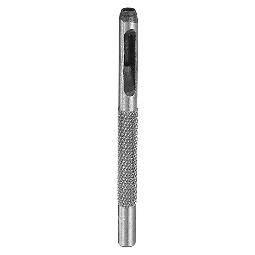 HARFINGTON Leather Round Hole Punch, 4mm Hollow Hole Puncher Cutter Carbon Steel Circle Hole Punching Cutting Tool for Belt/DIY Leather Craft