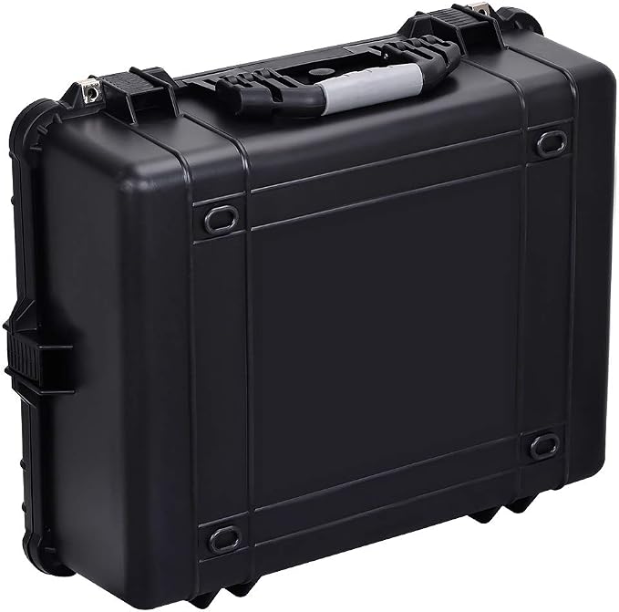 MEIJIA All Weather Waterproof Hard Camera Case,Hard Case with Customizable Fit Foam,Fit Use of Drones,Camera,Equipments,Pistols,Elegant Black (Black, 24.25"X19.43"X8.68")