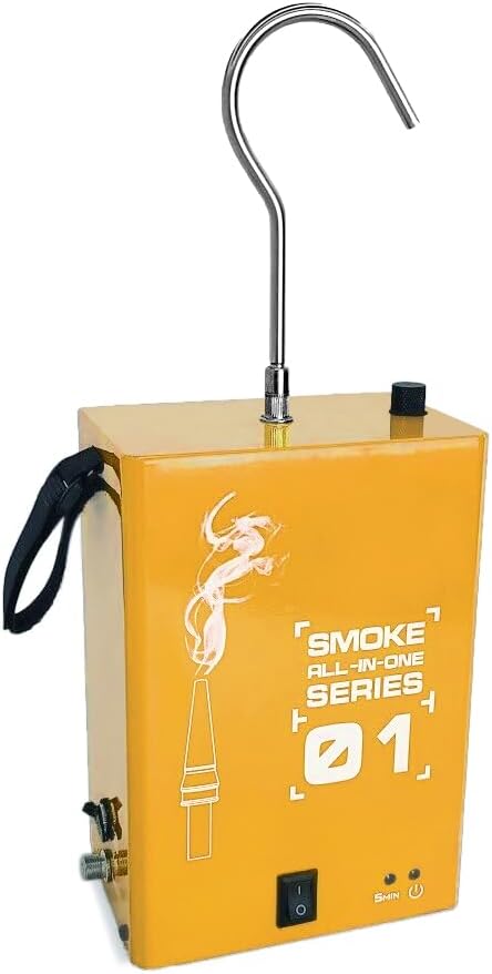 Automotive Smoke Machine - EVAP Leak Detector with Built-in Air Compressor, EVAP Service Port Adapter, OEM Approved Smoke Fluid - Model 01 – EVAP Vacuum Exhaust Smoke Detector Tools Kit - Orange