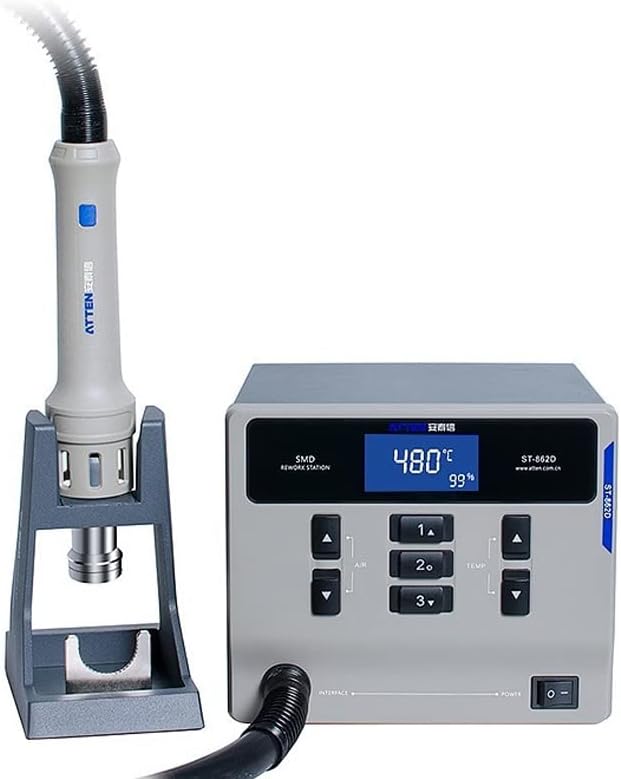ATTEN ST-862D 1000W Hot Air Gun Soldering Station Digital Display BGA Rework Station Automatic Sleep Repair Tool, PCB Chip Soldering Repair Desoldering Station
