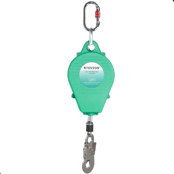 33FT Self Retracting Lifeline, RTOVZON Yoyo, Retractable Safety Lanyard | Steel Wire, Fall Arrestor, Srl Fall Protection, Retractable Lanyard, Safety Harness Fall Protection Kit, Safety Harness Yoyo