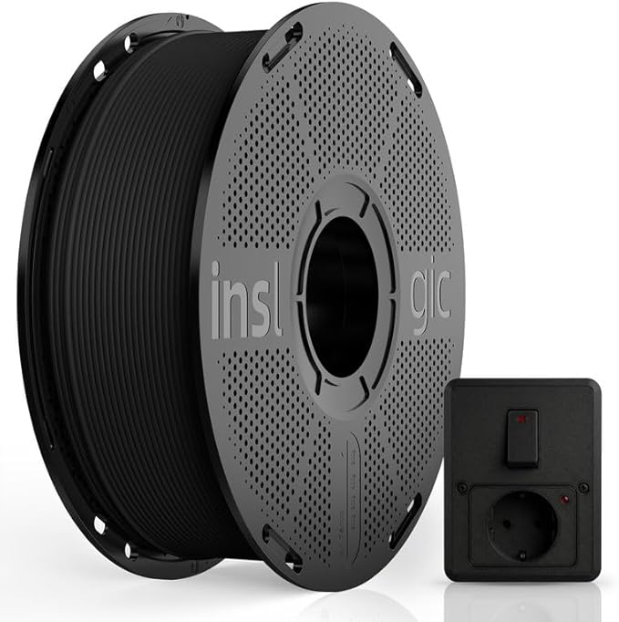 Inslogic ABS FR V0 Filament 1.75mm, Flame Retardant 3D Printer Filament, V0 Grade, Low Warping, Impact Resistant, 1kg Spool (2.2 lbs), Dimensional Accuracy ±0.03mm (Black)